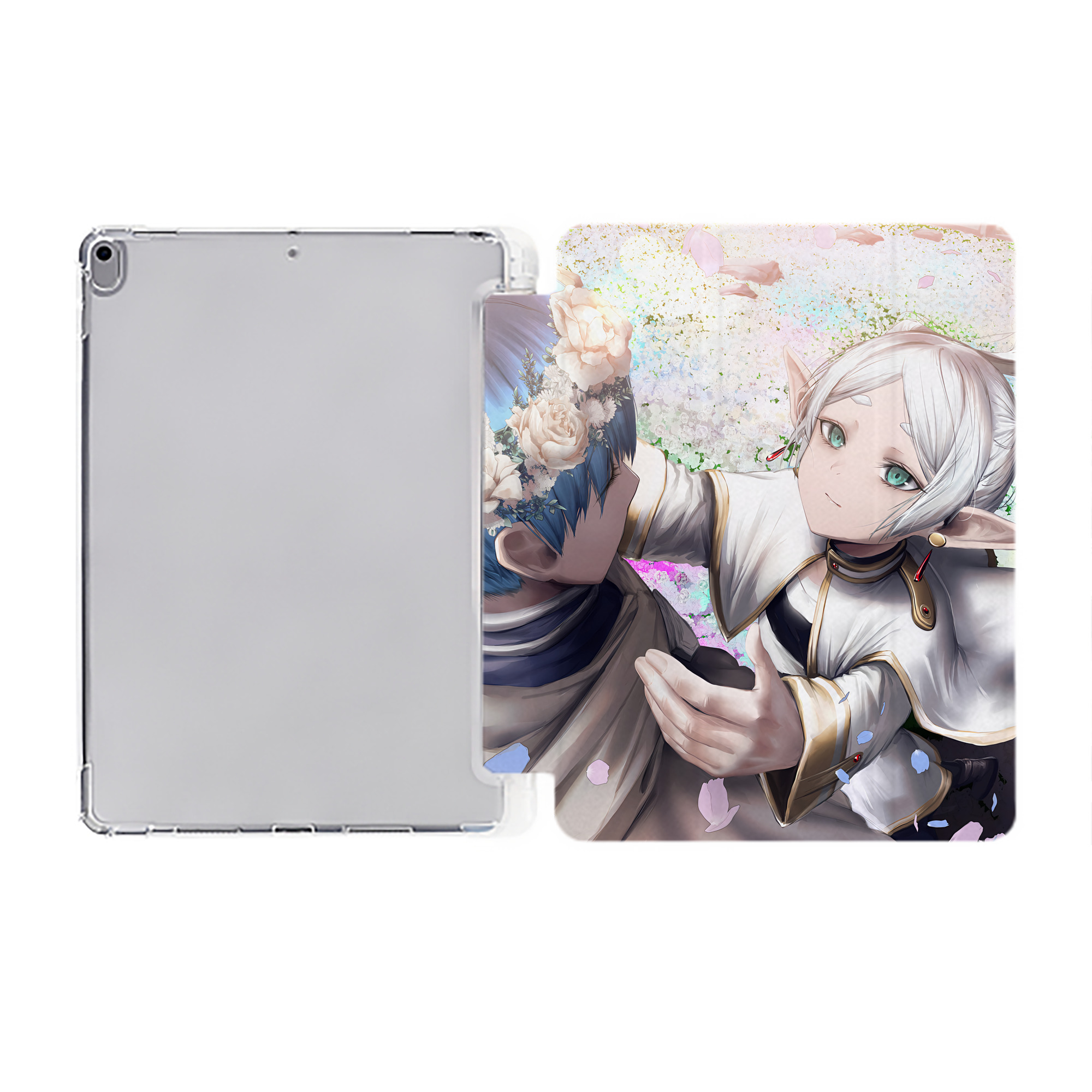 （画像用） 葬送のフリーレン Frieren IPad ケース ペン収納付き 三つ折りスタンド PUレザー×シリコン 対応機種9.5/10.5/10.9インチ